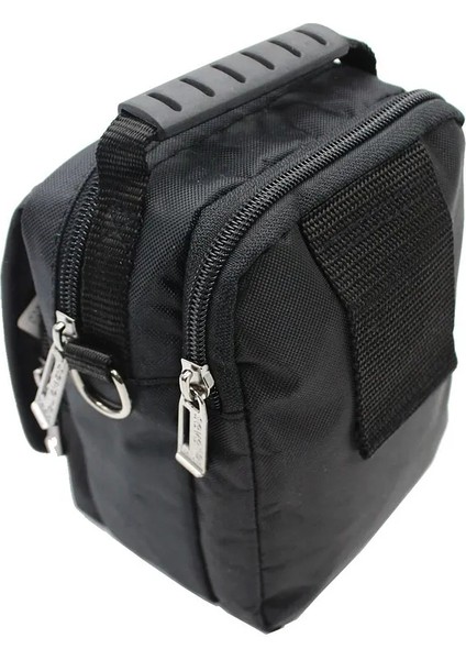 Erkek Lüks Siyah Renk Küçük Bol Bölmeli El Çantası