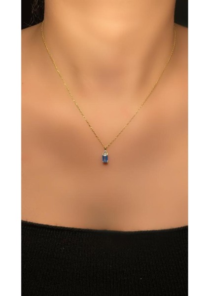 Mavi Baget Taşlı Kolye fiyatları