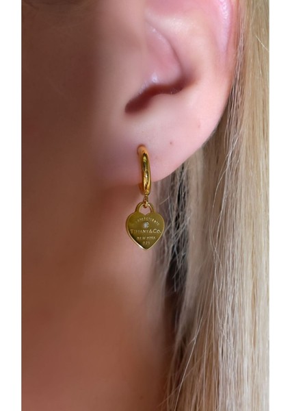 Gold Halka Kalp Küpe