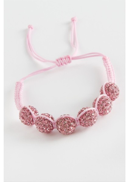 Top Taşlı Makrome Örgülü Bileklik