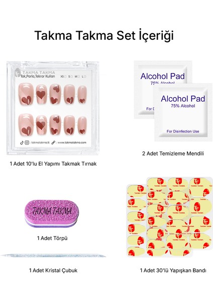 10'lu Pembe Kısa Balerin TT1144 Tekrar Kullanılabilir El Yapımı Protez Takma Tırnak - Pembe-S fiyatları