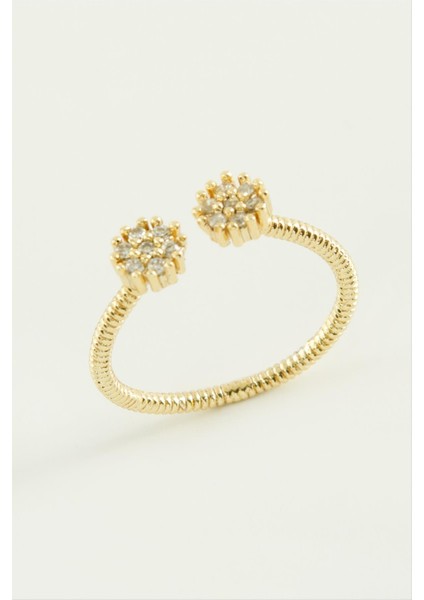 Çiçek Zirkon Taşlı Yüzük