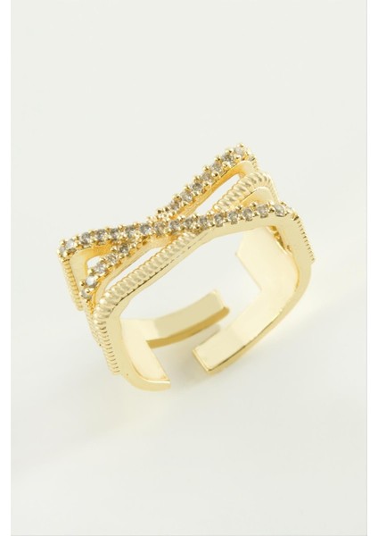 Üç Çizgili Zirkon Taşlı Yüzük