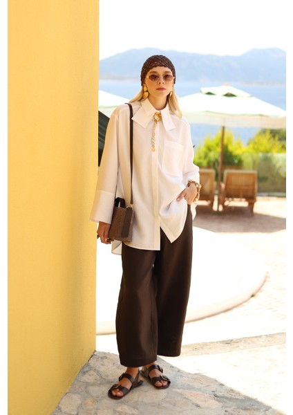 Çift Yakalı Gömlek Beyaz indirimleri