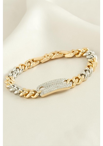 Xuping Oval Zirkon Taşlı Lüks Çelik Bileklik