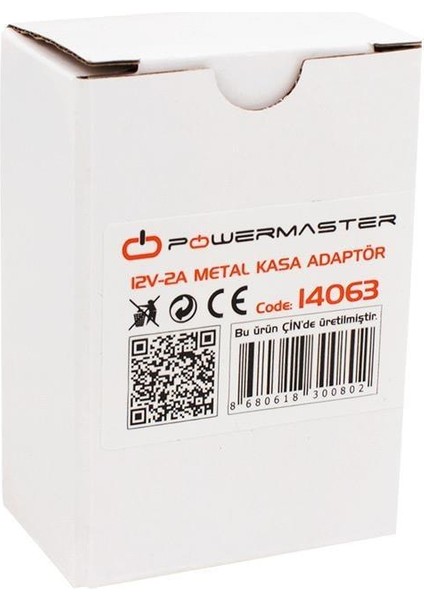 PM-14063 12 Volt - 2 Amper - 24 Watt Metal Kasa Adaptör