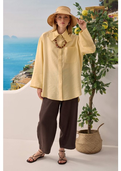 Çift Yakalı Gömlek Soft Sarı fırsatları