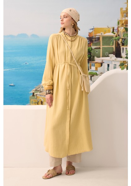 Uzun Müslin Gömlek Soft Sarı indirimleri