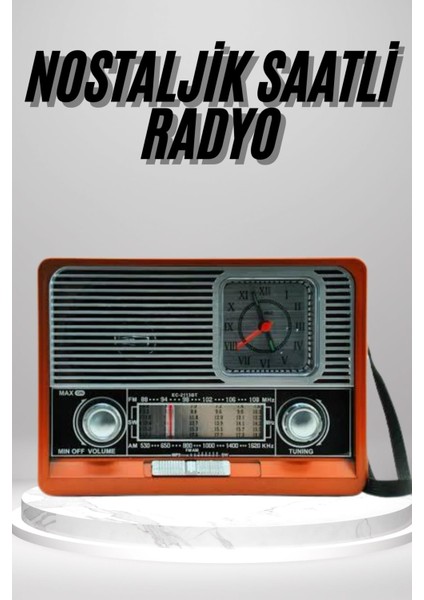 Nostaljik Vintage Radyo Taşınabilir Bluetooth Bağlantılı Hoparlör Radyo - MCT2758-4286