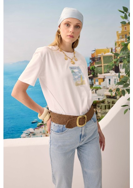 Baskılı Basic Tişört Holiday fırsatları