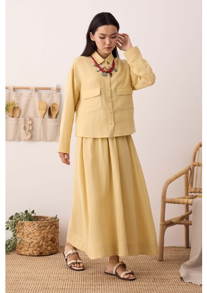 Müslin Cepli Gömlek Soft Sarı indirimleri