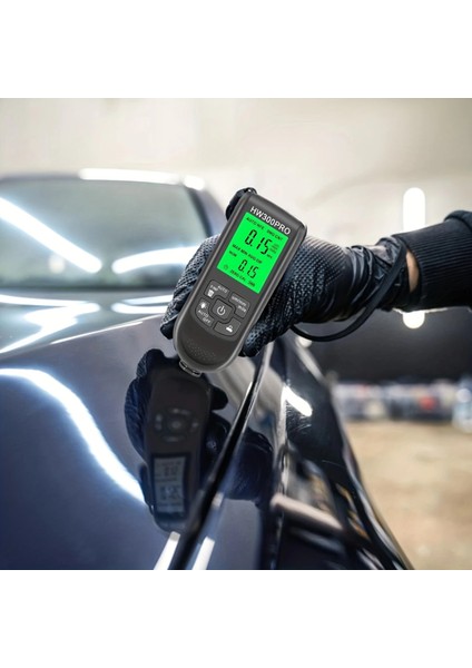 HW-300PRO Oto Boya Kalınlık Ölçer Fe Nfe 2000ΜM + 2 Fonksiyonlu Bardak Tutucu Hediyeli