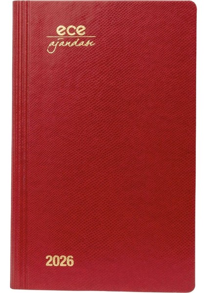 Ajandası Akçay 2026 Kırmızı - Günlük Çizgili 12X18