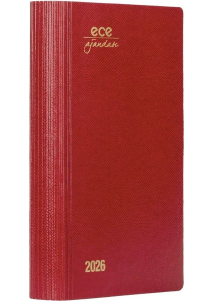 Ajandası Akçay 2026 Kırmızı - Günlük Çizgili 12X18 fiyatları