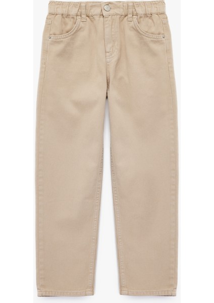 Pamuklu Rahat Kesim Cepli Denim Pantolon