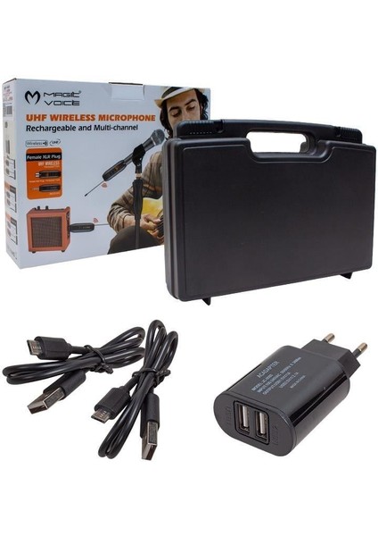 MV-19596 Uhf Yaka Tipi Enstrüman Dörtlü Mikrofon Set