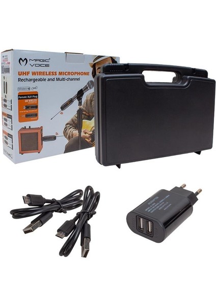 MV-19589 Uhf Yaka Tipi Enstrüman Ikili Mikrofon Set