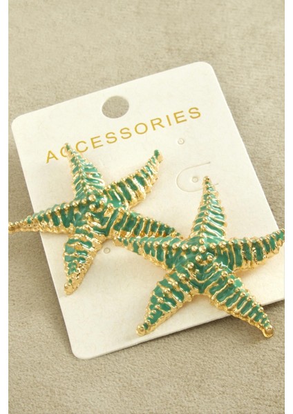 Deniz Yıldızı Mineli Zr Model Küpe