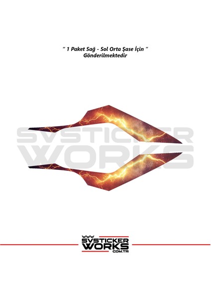 Cfmoto 250SR Orta Şase Kaplama Kırmızı Şimşek Desen Sticker modelleri