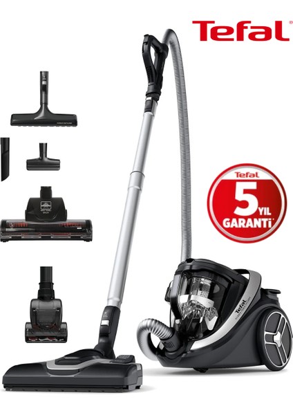 5 Yıl Garantili Sessiz ve Yüksek Çekim Gücüne Sahip 900W Toz Torbasız Elektrikli Süpürge + Turbo Başlık , Evcil Hayvan Tüy Toplayıcı Başlık Parke ve Kenar