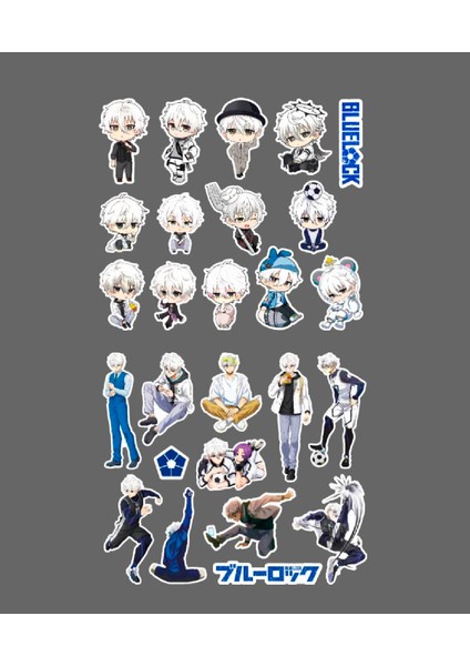 2li-Nagi Seishiro-Bluelock-Parlak Kağıt -Sticker Set-Telefon Süsleme Blue Lock Etiket modelleri