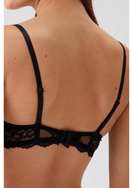 Kadın Siyah 4561 Milan Push Up Dolgulu Dantelli Çeyiz Sütyen ve Külot Iç Çamaşır Takımı indirimleri