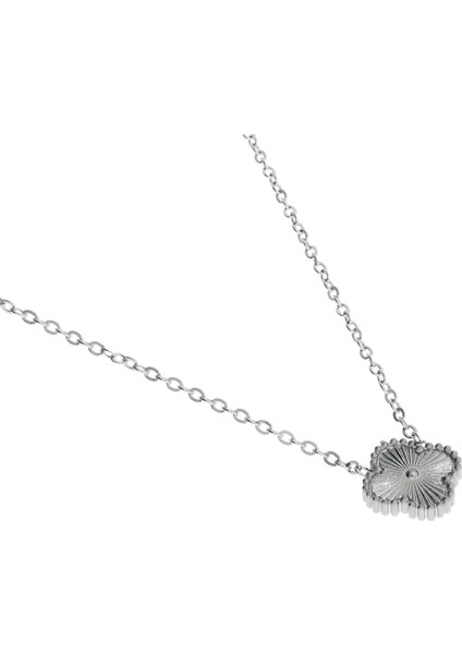 Kadın Minimal Yonca Model Çelik Kolye