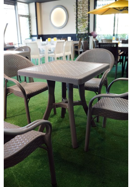 Bambu Balkon Bahçe Masa Takımı 4 Kişilik 70X70 Masa 4 Adet Bambu Koltuk Beyaz modelleri