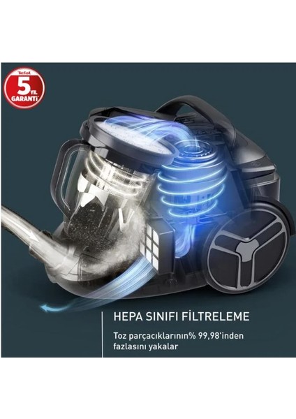 5 Yıl Garantili Sessiz ve Yüksek Çekim Gücüne Sahip 900W Toz Torbasız Elektrikli Süpürge + Turbo Başlık , Evcil Hayvan Tüy Toplayıcı Başlık Parke ve Kenar fırsatları