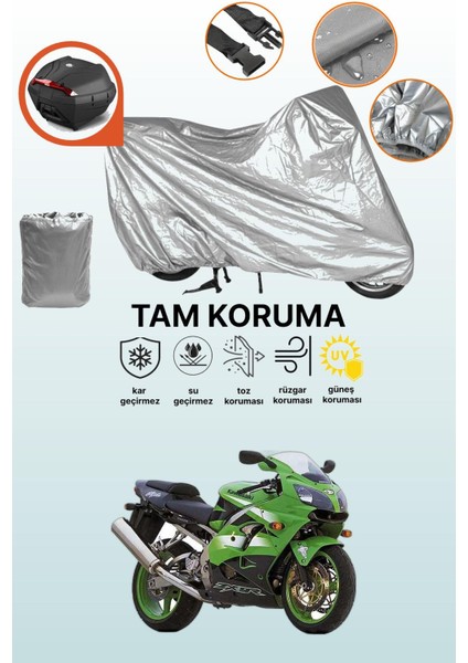Gri Arka Çanta Uyumlu Kawasaki Zx-9 R Uyumlu Motor Brandası, Koruyucu Örtü
