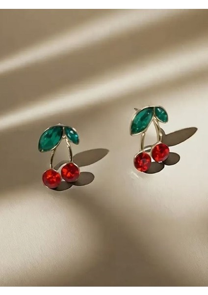 18K Altın Kaplama Kiraz Küpe fırsatları