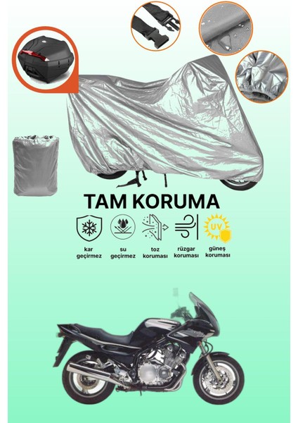 Gri Arka Çanta Uyumlu Yamaha Xj 600 S Uyumlu Motor Brandası, Koruyucu Örtü