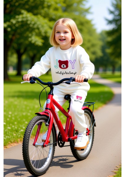 Kız Çocuk Sevimli Ayıcık Baskılı Pamuklu Ince Eşofman Takımı Kaliteli Şık Rahat fiyatları