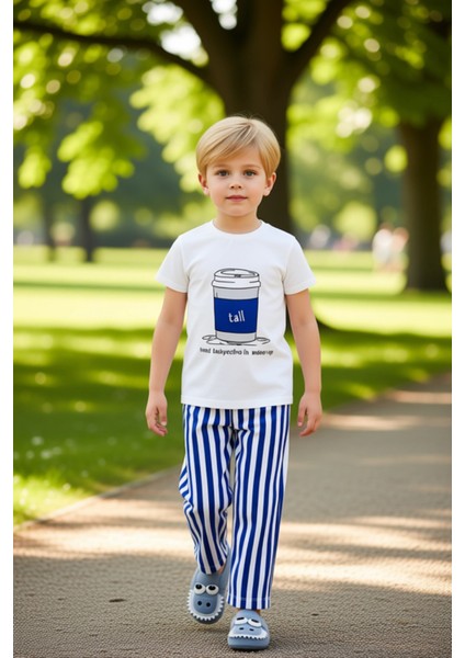Çocuklar Için Rahat Pamuklu Baskılı Pijama Takımı Kaliteli Şık Rahat Günlük