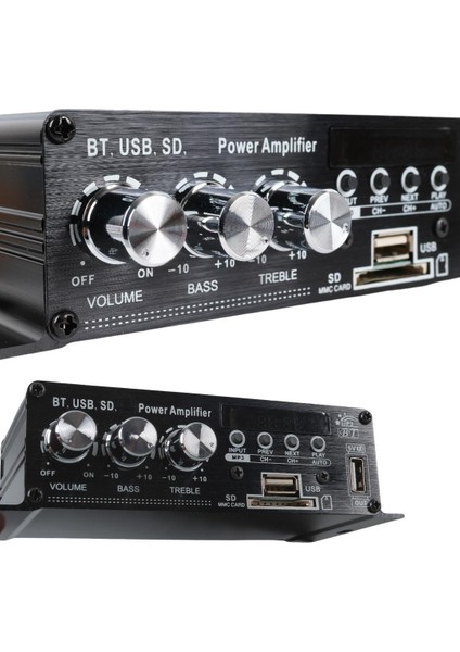 YW-406L 12 Volt 100 Watt Motosiklet Bluetooth Amfi Usb/sd 2 Kanal Pazarcı - Anfi (154X80X42MM)