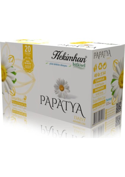 Papatya 20'li Süzen Poşet Çay Sallama Bitki Çay, Demleme Bitki Çayı