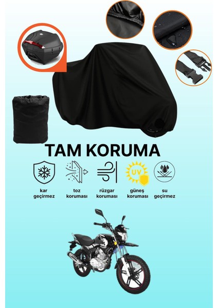 Siyah Arka Çanta Uyumlu Yuki Yk 150-9 Goldfox Uyumlu Motosiklet Brandası, Koruyucu Örtü