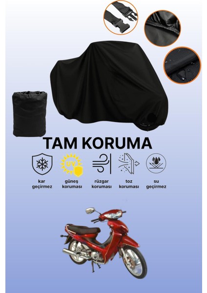 Siyah Mondial 110 Ft Uyumlu Motor Branda, Koruyucu Örtü, Motosiklet Brandası
