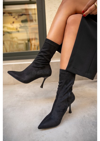 Prino Siyah Süet Streç Bot