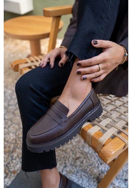 Ladin Acı Kahve Hakiki Deri Makosen modelleri