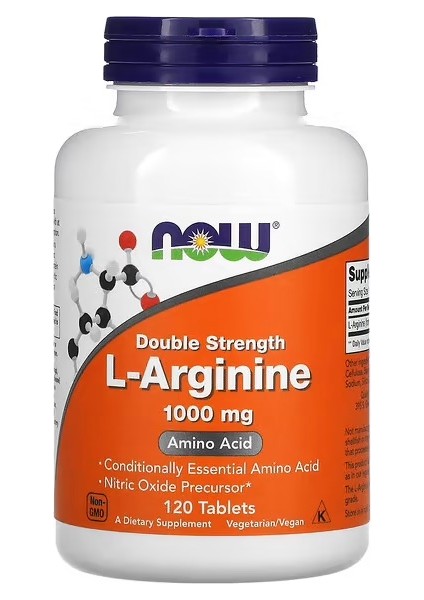 Double Strength L-Arginine, 1,000 Mg, 120 Tablets.