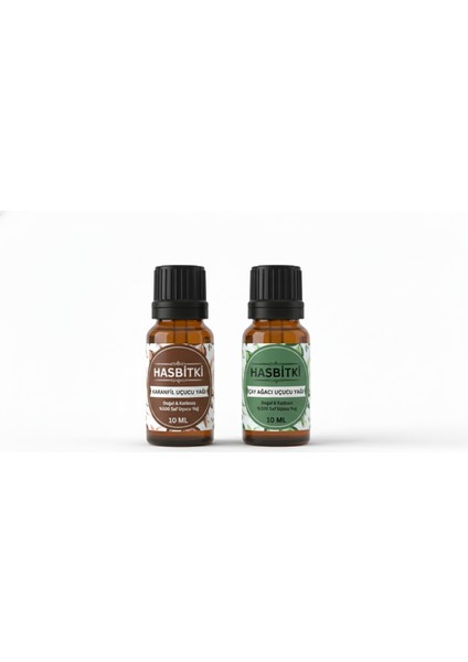 Karanfil & Çay Ağacı Uçucu Yağı Seti 2×10 ml – Saf ve Doğal