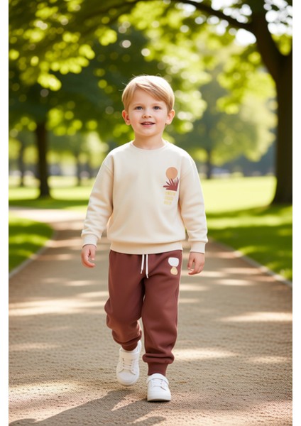 Erkek Çocuk Örme Bisiklet Yaka Sweatshirt ve Eşofman Altı Takımı Regular Fit Kaliteli Şık Rahat modelleri