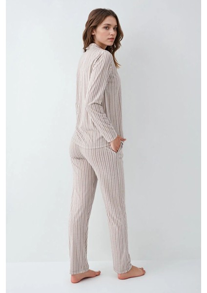 Kadın Giyim %100 Pamuklu Gömlek Pijama Takımı L1.AR.342.6.001 modelleri
