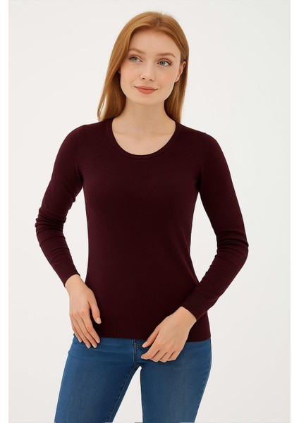 Esnek U Yaka Kazak Bordo fiyatları