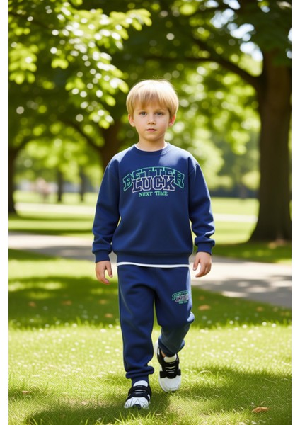 Erkek Çocuk Örme Slogan Baskılı Oversize Takım Rahatlık ve Tarz Bir Arada Kaliteli Şık Rahat modelleri