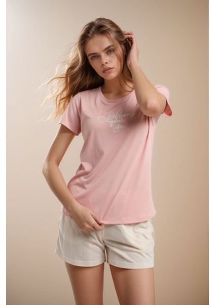 Kadın Giyim T-Shirt & Şort Ikili Pijama Takımı Set LL.AR01.NE00.TT02