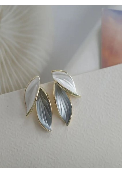 14K Altın Kaplama Yaprak Küpe modelleri