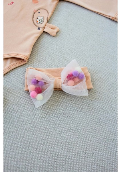 Litaetrend 3-6 6-9 9-12 Ay Şarkıcı Kuşlar Nakışlı Bandanalı Uzun Kollu Zıbınlı 3lü Kız Bebek Takımı Buğday fırsatları