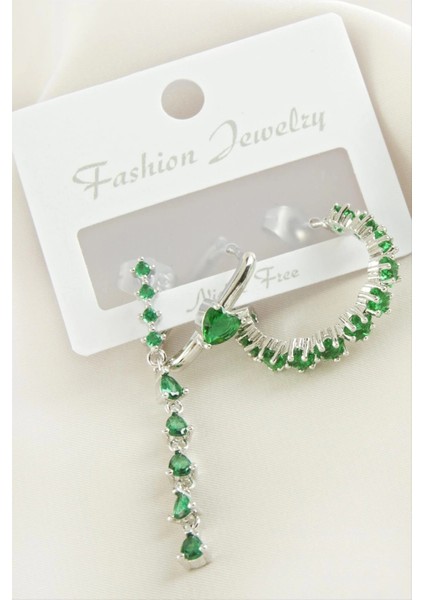 3 Adet Kalp Zirkon Taşlı Küpe